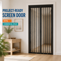 Porte pliante télescopique sur mesure avec cadre en alliage d'aluminium et maille diamantée en acier inoxydable pour projets hôteliers