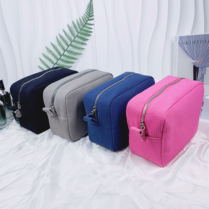 Custom Personalized Gift Fashion Waffle Weave Makeup <strong>Bag</strong> Zipper Pouch Blank Embroidered Logo White Waffle <strong>Cosmetic</strong> <strong>Bag</strong> - Product Image 5