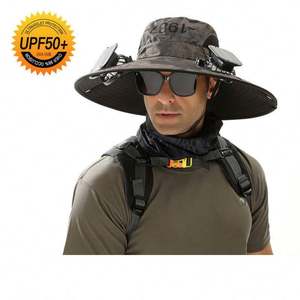 Sombrero de Pescador Unisex de Nailon para Exteriores 2025, Estilo Moderno, con Ventilador Solar y Dos Enfriadores para Pesca, Esquí y Fiestas - Product Image 1