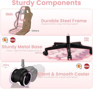 Chaise de jeu 1 pièce Livraison gratuite Anji Pink Fabric Rocker Racing Ergonomic Gamer Swivel Rolling Computer Chair for Office Use - Product Image 4