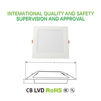 E27 6500K Lumière blanche jour 230V~50Hz CE anti-clignotement CRI 70 Panneau LED rond pour bureau encastré