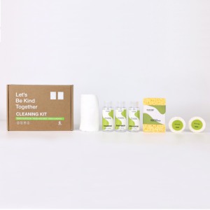 Eco-Friendly Household and Hospitality Care Kit with Towels, Toiletries and Kitchen Cleaning Products