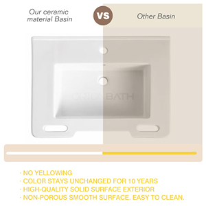 ORTONBATH <strong>ADA</strong> Compliant <strong>Modern</strong> Wall-Mount <strong>Bathroom</strong> <strong>Vanity</strong> Floating Two Doors Elderly Handicap Disabled MDF Carcase Ceramics Sink - Product Image 5