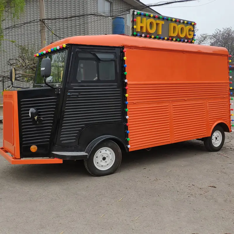 Camión eléctrico de alimentos con paneles solares, nuevo diseño, remolque de comida