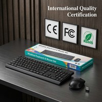 Set Keyboard dan Mouse Nirkabel Profesional Desain Ergonomis Senyap untuk Kantor, Pembuatan Konten, Hiburan Rumah 2026