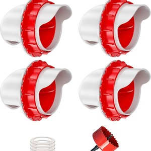 Chicken Feeder Automatic Gravity Feed Kit Red Plastic 41 61 81 With Perforation Saw For Poultry - Product Image 1