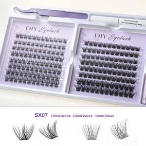 <span class=keywords><strong>2025</strong></span> mới nhất tự làm cụm lông mi Kit hộp màu tím dày Fluffy phân đoạn mở rộng lông mi thiết lập với nhíp keo <span class=keywords><strong>Remover</strong></span> - Product Image 5