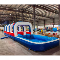 Toboggan aquatique gonflable commercial géant, glissade aquatique robuste en PVC pour adultes, idéal pour les jeux aquatiques d'été en extérieur dans la cour.