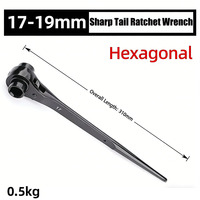 Clé à cliquet à queue pointue en acier au carbone, double tête hexagonale, clé à cliquet rapide de haute qualité pour échafaudage