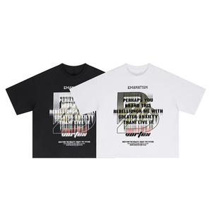 T-shirt court oversize personnalisé avec graphique streetwear tendance - Product Image 1