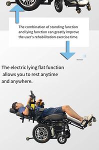 Kursi Roda Berdiri Berkualitas Tinggi 16-Inci dengan Rem Elektromagnetik, Alat Rehabilitasi untuk Penyandang Disabilitas - Product Image 6