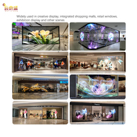 Écran transparent holographique LED 3D personnalisé P3.91, film flexible pour affichage intérieur, pour les vitrines de magasins de détail, verre