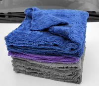 Serviette de voiture en microfibre sans bords 40x40 350GSM, serviette en microfibre corail pour lavage de voiture, serviette absorbante en microfibre pour le séchage et le detailing automobile