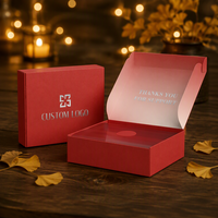 Boîte cadeau de Noël de luxe avec logo personnalisé, estampage à chaud et dégradé rouge pour l'emballage du Nouvel An, vente en gros