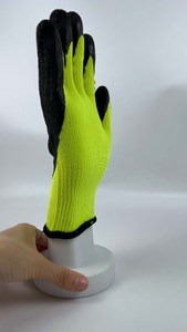 Guantes de Trabajo Recubiertos de Goma Texturizada Amarillo Fluorescente, Antideslizantes, Duraderos, de Alta Visibilidad, Guantes de Seguridad para Trabajo - Product Image 6
