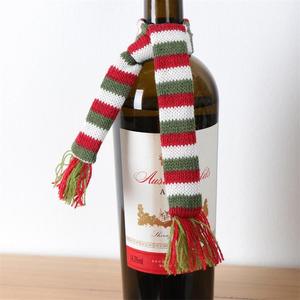 Sistema de Compras en Línea, Envío Directo, Juego de Fundas para Botellas de Vino Tinto Navideñas con Bufanda y Gorro de Lana Tejida, Decoración y Suministros para Fiestas - Product Image 1