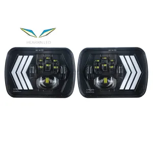 Led פנס עם DRL 7x6 "LED פנסי Halo 5x7 אינץ הפעל אות אור H6054 H5054 h6054LL 69822 עבור Jeep או משאית