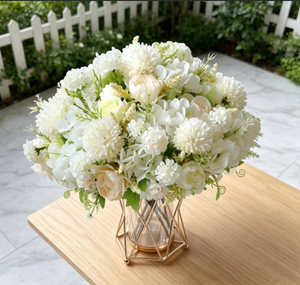 HNVNER Fleurs <span class=keywords><strong>de</strong></span> lys en soie modernes faites à la main, 2 bouquets, blanc, grandes compositions florales pour mariage, Saint-Valentin, remise <span class=keywords><strong>de</strong></span> diplôme, hôtel - Product Image 3