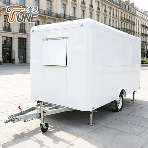 Elegante Rimorchio <span class=keywords><strong>Quadrato</strong></span> Bianco per Alimenti, Cucina Mobile Completamente Attrezzata, Carretto Compatto Monoasse per Vendita Ambulante di Gelati e <span class=keywords><strong>Pizza</strong></span> - Product Image 3