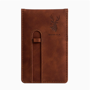 Carnet de notes personnalisé de format poche 8,7x13,7 cm avec couverture en cuir, bloc-notes avec papier inséré, carnet portable en PU avec porte-stylo sur la couverture - Product Image 6