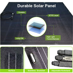 Panneaux solaires semi-rigides monocristallins à demi-cellules semi-flexibles 12V 200W personnalisés pour usage résidentiel sur balcon, modèle SS-M200W - Product Image 2