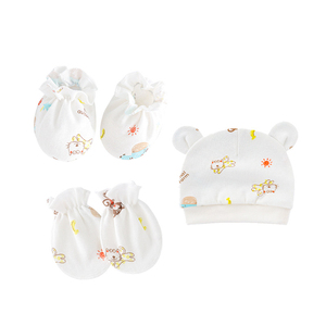 Mitaines et chaussons pour bébé, bonnet et mitaines pour nouveau-né, ensemble bonnet et gants pour bébé - Product Image 1