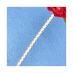 Wholesale Customizable 0.8cm Beige Pom Pom Lace Trim Exquisite Style Fluffy Lace Ribbon for Children's Clothing &amp; Lolita Apparel - Product Image 1