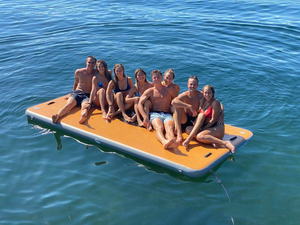 Drop Stitch Play Equipment Island Inflatable <strong>Dock</strong> <strong>Floating</strong> Platform 4x4 Inflatable Platform Water Sports Water Mat - Product Image 2