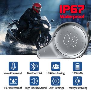 Intercom de casque de moto BEEBEST BE700, étanche IP67, pour casque Bluetooth, lecteur de <span class=keywords><strong>musique</strong></span> numérique en réseau, talkie-walkie - Product Image 2