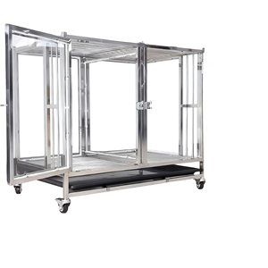 Attrezzatura Veterinaria: Gabbia Pieghevole in Vetro per l'Allevamento di Cani con Design Traspirante in Acciaio Inox Zincato, Ecologica - Product Image 5