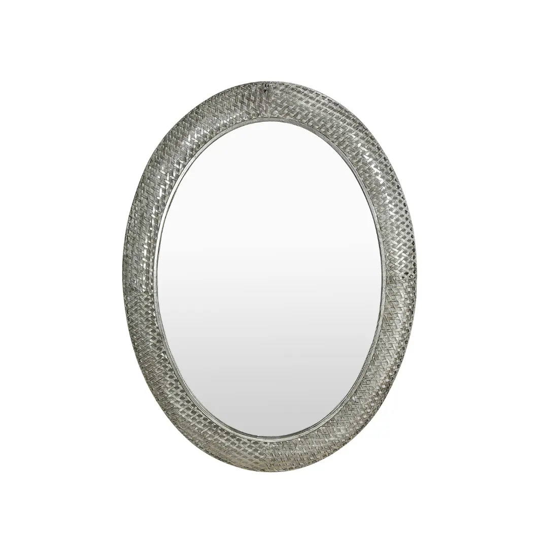 Nieuw Binnen Nordic Modern Zilver Ovale Vorm Badkamerspiegel Met Metalen Frame Aan De Muur Gemonteerde Spiegels