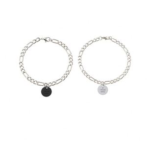 Juego de 2 Pulseras Redondas Simples con Colgante para Parejas, Joyería de Moda para Hombre y Mujer, Pulseras con Colgante de Te Amo - Product Image 6