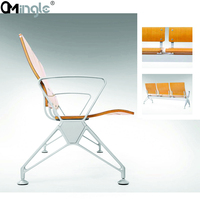 Banc d'attente en bois de 3 places, salle d'attente d'aéroport, réception d'hôpital, banque, salle d'attente, chaise de siège de Gang