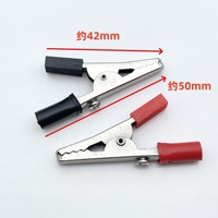 Pince crocodile Apex AC-002 avec sonde de test isolée en plastique et poignée en fer de 50 mm, câble de 10 mm de diamètre, sûre, durable et antidérapante pour batterie de voiture