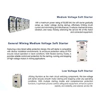 Démarreur progressif de moyenne tension avancé pour les opérations minières, petite capacité, panneau de commande intelligent, banque de condensateurs à tiristors
