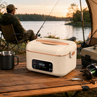 Boîte à lunch électrique sans fil rechargeable sur batterie, chauffe-plats portable 1,1-2,0 L en acier inoxydable avec minuterie, pour soins bucco-dentaires