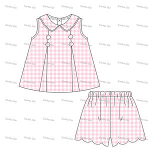 Abito da Festa per Bambine Primavera Estate Vestiti per Bambina Personalizzati Set <span class=keywords><strong>con</strong></span> Pantaloncini a Balze Abito da Principessa per Ragazze - Product Image 2