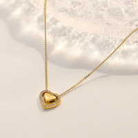 Programme de fidélisation client sur mesure, collier en forme de cœur perlé, finition brossée exquise, cadeau pour collègue
