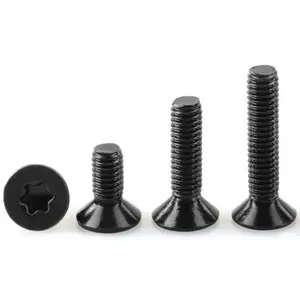 Mini tornillos de cabeza plana torx, M2.5, M3, M4, M6, negro, para maquinaria, tornillo de máquina avellanado torx, gran oferta