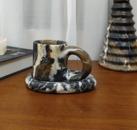Tasse à café en marbre naturel de style français NANWEI, design moderne, cadeau unique, ornement pour présentations