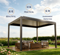 Pergola bioclimatique motorisée en aluminium 6063-T5 avec toit à lames orientables, écologique, résistante à l'eau, pour extérieur, mariage