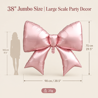 Ballon Nœud Papillon Mat Métallique de 38 Pouces Couleur Personnalisée pour Décoration de Fête, Toile de Fond Photo, Mariage et Événements de la Saint-Valentin