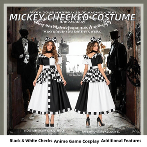Costume d'Halloween <span class=keywords><strong>Mickey</strong></span> Mouse à carreaux noir et blanc pour cosplay - Product Image 3