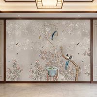 Papiers peints 3D personnalisés de style chinois pour le salon et la chambre à coucher, décoration murale pour la maison, faciles à installer
