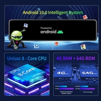 Android 10.0, rétroviseur de voiture 12 pouces, diffusion multimédia, double objectif, caméra 1080P, ADAS, DVR, tableau de bord, 4G Wifi, GPS, navigateur
