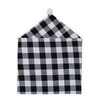 Housses de chaise de salle à manger, décoration intérieure, Noël, plaid écossais, polyester/coton, imprimé métallique, noir et blanc, réutilisables, écologiques