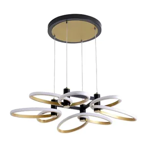 Lámparas de iluminación decorativas modernas para interiores, luces LED de techo con pétalos dorados para sala de estar, dormitorio, cocina, mesa de comedor, Bar