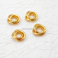 Entretoises à anneaux imbriqués 3-en-1 en acier inoxydable plaqué or PVD 18 carats, perles circulaires roulantes pour bijoux DIY (bracelet, collier, pendentif)