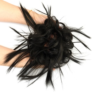 Gary Brown Elástico Cuerda para el cabello Sintético Desordenado <span class=keywords><strong>Scrunchie</strong></span> Rizado Chignon Donut Hair <span class=keywords><strong>Bun</strong></span> Pad para extensiones de cabello - Product Image 3