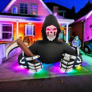 Inflatable logo Spooky Skeleton <strong>Light</strong> <strong>up</strong> Figure Halloween Decorative <strong>Ornament</strong> for Yard and Event Venue Decor - Product Image 1